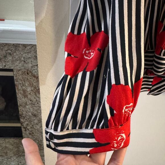 Madewell Wrap Top in Candied Orchids Floral Striped Size XL - Picture 6 of 8